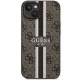 Guess iPhone 14 Plus Case 4G Printed Stripes MagSafe, Brown