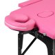 Balance Folding Massage Table, 2 Segments, Wooden Frame, Pink/Black