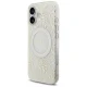 Guess IML Flowers Electro Pearl Strap MagSafe Case for iPhone 17, White