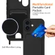 Black TPU Case with Card Holder and Lanyard for iPhone 17