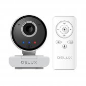 Delux DC07 Smart Laptop PC Webcam with Tracking and Built-in Microphone, 1920x1080p, White