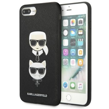 Apple iPhone 7 8 Plus 5.5" Karl Lagerfeld Saffiano Karl&Choupette Head Case Cover, Black