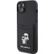 Karl Lagerfeld iPhone 15 Case Saffiano Cardslot Karl&Choupette Black