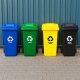 Set of 4 Waste Sorting Wheelie Bins 120L, Blue, Green, Yellow, Black
