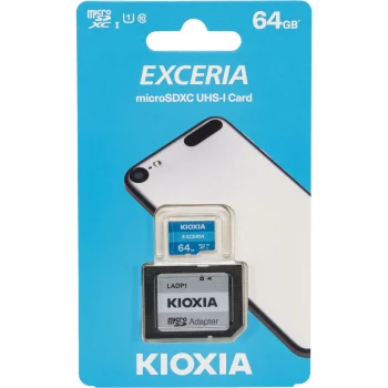 Kioxia Exceria microSDXC 64GB Class 10 UHS-I Memory Card with Adapter