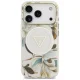 Guess IML Glitter Flowers Triangle MagSafe Phone Case Cover iPhone 17 Pro Max - White