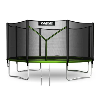 Neo-Sport Garden Trampoline 12 ft / 374 cm with Outer Net & Ladder