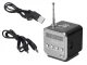 Portable Wireless Bluetooth Speaker with FM Radio and LED, Black