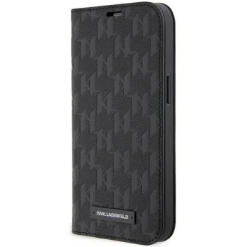 Karl Lagerfeld iPhone 14 Pro Wallet Case Saffiano Monogram, Black