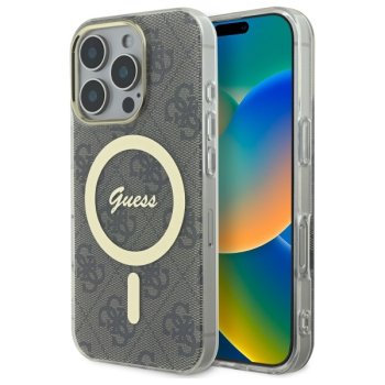 Guess IML 4G MagSafe Phone Case Cover iPhone 16 Pro Max - Brown