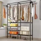 Ruhhy Clothes Rack with Shelves Black