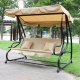 MultiGarden G2025-B BEIGE 3-Seater Convertible Garden Swing, Beige
