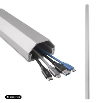 Aluminum Cable Cover Strip Maclean MCTV-897 S, 33x18x750 mm, Silver