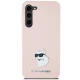 Karl Lagerfeld Samsung Galaxy S23+ Case Silicone Choupette Metal Pin, Pink