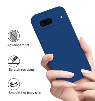 Google Pixel 10a Matt Silicone Color Case Cover, Blue