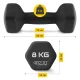 4FIZJO Rubber Coated Cast Iron Dumbbells 2 x 8 kg, Black