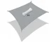 Waterproof Sun Shade Sail 3x2m, Rectangular, Grey