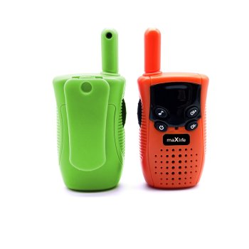 Maxlife MXWT-100 Talkabout Kids Walkie Talkie Twin-Pack, Orange / Green