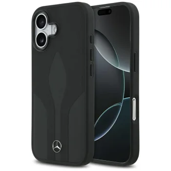 Mercedes iPhone 17 Case Leather The Move MagSafe, Black
