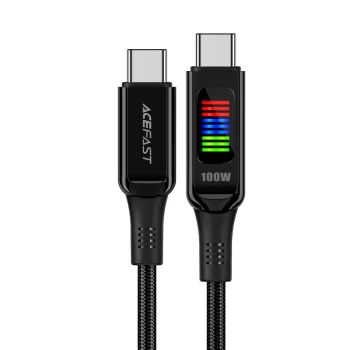 Acefast C7-03 USB-C to USB-C Cable with Display 100W 1.2m Black