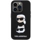 Karl Lagerfeld Silicone Karl&Choupette Head Case for iPhone 15 Pro, Black