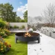 Large Cast Iron Garden Fire Pit 60 cm with Handles