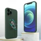 Silicone Case for Samsung Galaxy A22 4G with Ring Grip and Stand, Dark Green