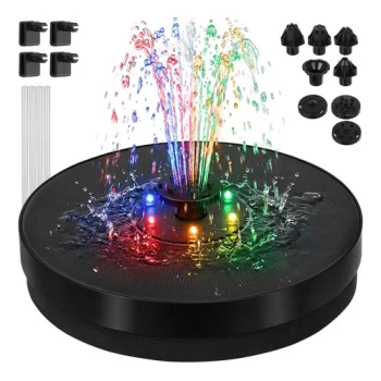 Gardlov Floating Solar LED Fountain, Black