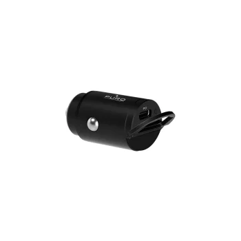 Puro Mini 20W USB-C Car Charger, Black