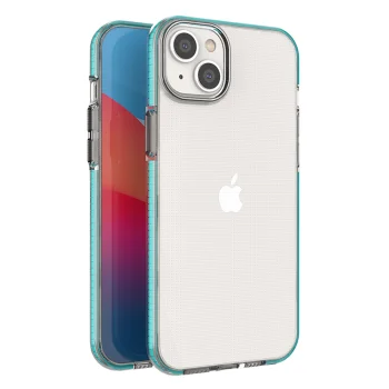 Dėklas iPhone 14 Plus telefonui Spring Case su rėmeliu, šviesiai mėlynas