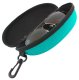 Hard Shell Glasses Case with Zipper and Clip, Turquoise