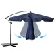 Plonos 488102 Folding Garden Parasol 350 cm with Cover, Navy Blue