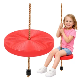 Kruzzel 00023554 Round Kids Swing, Red