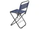Folding fishing chair with backrest and rod holder, blue