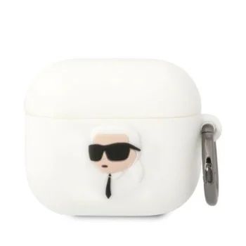 Karl Lagerfeld Silicone Karl's Head 3D Case for AirPods 3, White