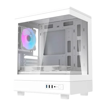 Darkflash DB330M Mini Tower Computer Case with 3 ARGB Fans, White