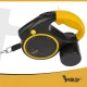 Purlov Retractable Dog Leash with Flashlight, 5m, 10-25 kg, Black/Yellow