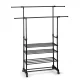Massido 686300 Adjustable Clothes Rack with Wheels, Black