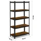 Humberg HR-852 Metal Shelving Unit 180x90x40 cm, Black