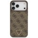 Guess Leather 4G Triangle Strass MagSafe Phone Case Cover iPhone 17 Pro Max - Brown