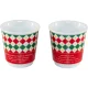 Bialetti Mini Express TRICOLORE DAMIER Espresso Maker Set with 2 Cups, 90 ml