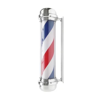 Gabbiano BB-02 Large Illuminated Barber Pole, Silver