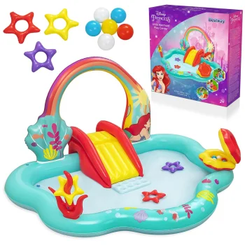 Bestway 91097 Little Mermaid Inflatable Play Center with Slide 221x193x117 cm