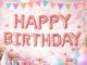 Happy Birthday Foil Balloon Banner Party Decoration, Pink