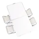 MultiGarden Folding Camping Table and 4 Stools Set for Picnic, white