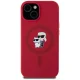 Karl Lagerfeld Silicone Karl&Choupette MagSafe Case for iPhone 15, Red