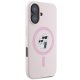 Karl Lagerfeld Silicone Karl&Choupette Heads Ring MagSafe Case for iPhone 16 Plus, Pink