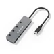Wozinsky WHS080YSS 4-Port USB-A 3.0 Aluminum Hub with Switches and USB-C Cable, Gray