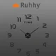 Ruhhy Large 3D DIY Wall Clock 19928, Frameless Design, 60-130 cm, Black