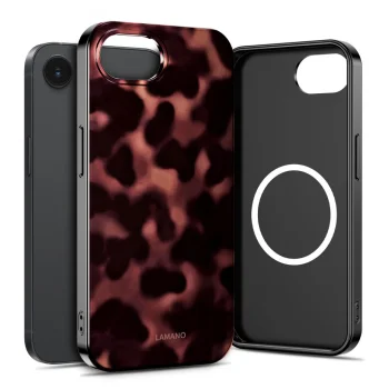 Tech-Protect Lamano MagSafe Case for iPhone 16e / 17e, Black and Brown